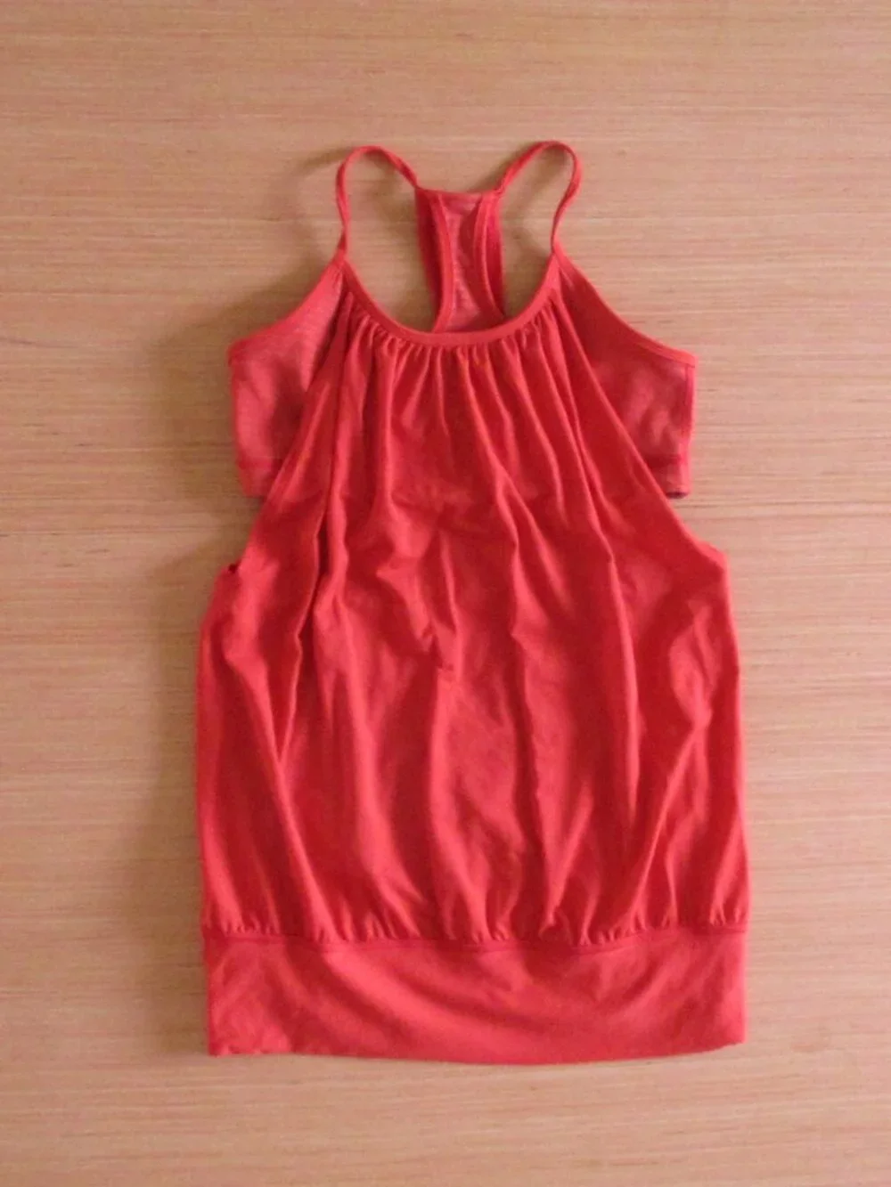 Lululemon No Limits Tank Persimmon Red‑Orange Women’s Size 6 Built‑In Bra